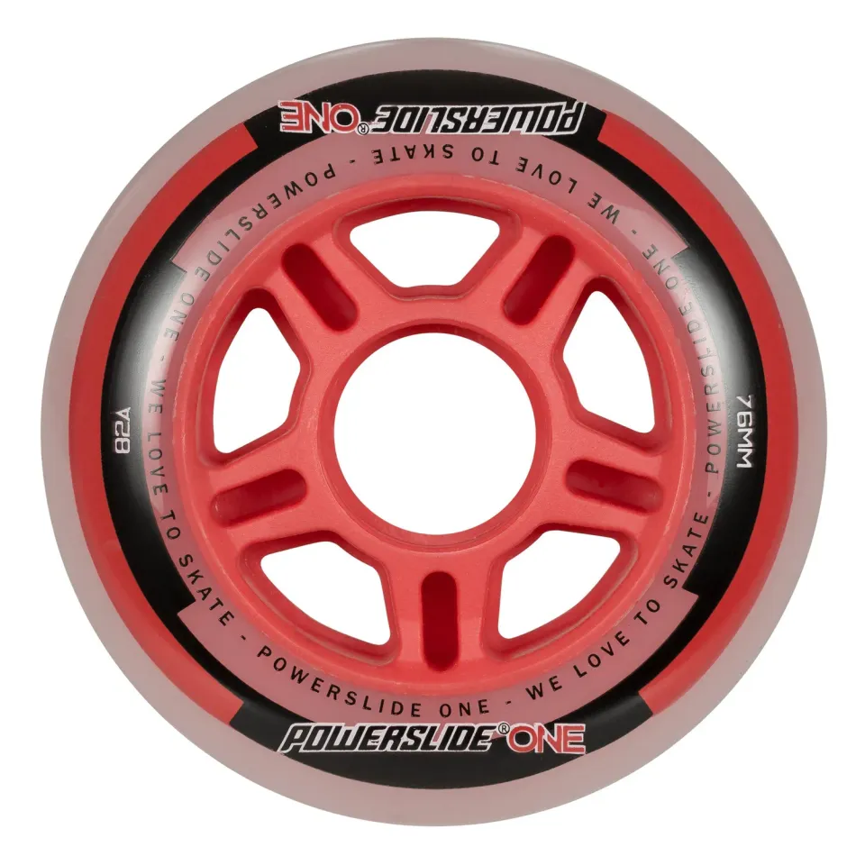 Powerslide PS One 76/82A hjul rød hvid 8-pak