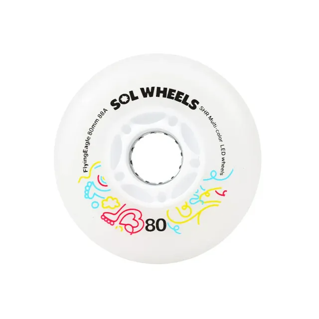 Flying Eagle Sol LED hjul multicolor 80mm 4-pak 88A