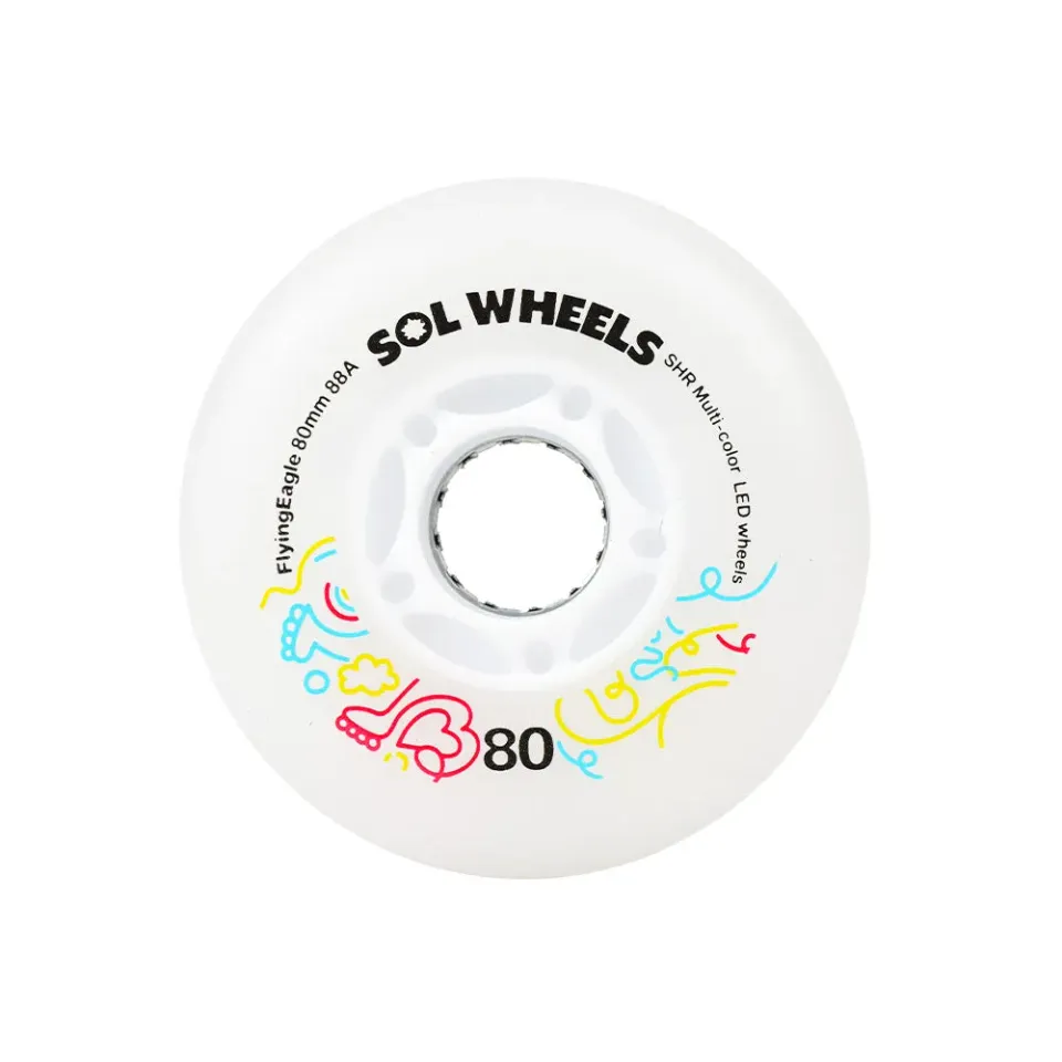 Flying Eagle Sol LED hjul multicolor 80mm 4-pak 88A