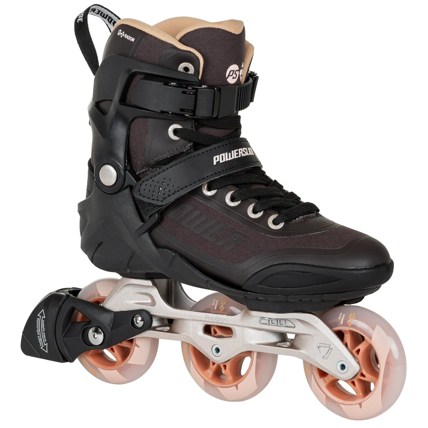 Powerslide Phuzion Radon Bronze 90 rulleskøjter sort 90mm
