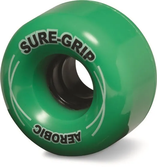 Sure-Grip Aerobic hjul 62mm 85A sort 8-pak