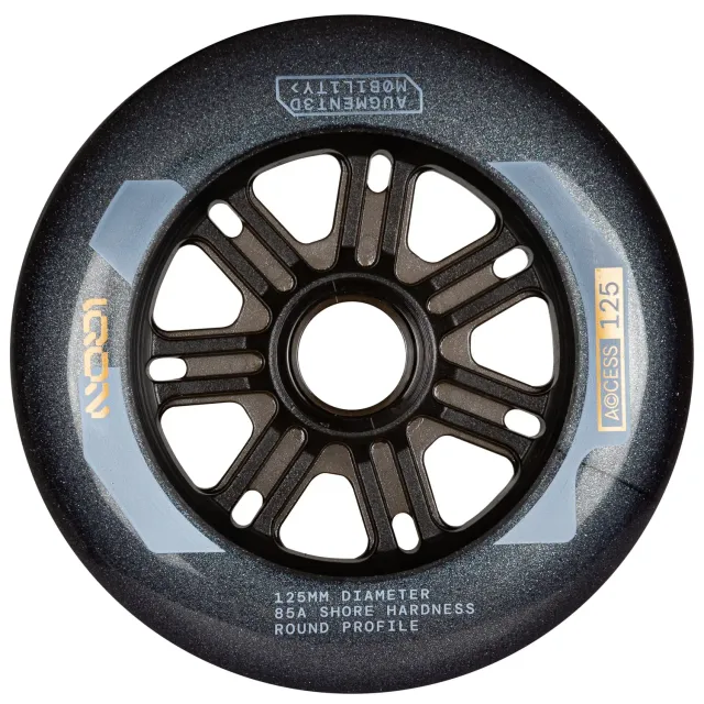 Powerslide Access 125 hjul dark grey 3-pak rund profil