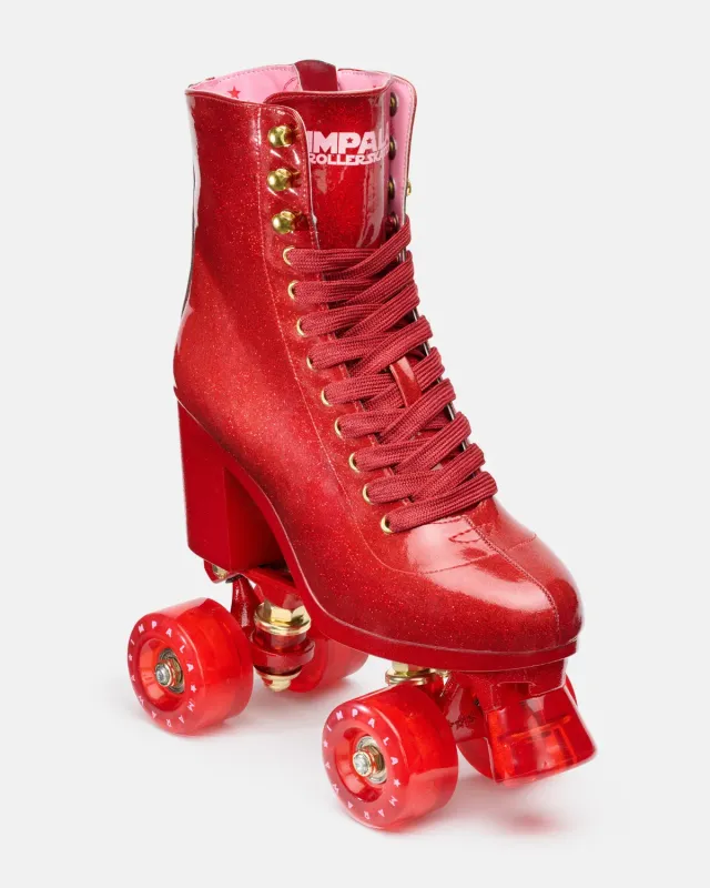 Impala Marawa High Heel rulleskøjter Red Glitter LED