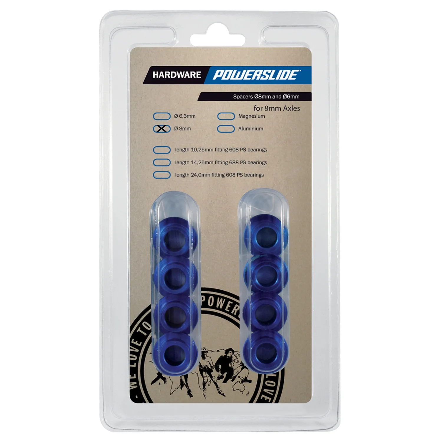 Powerslide AL Spacer 8 mm alu afstandsstykke