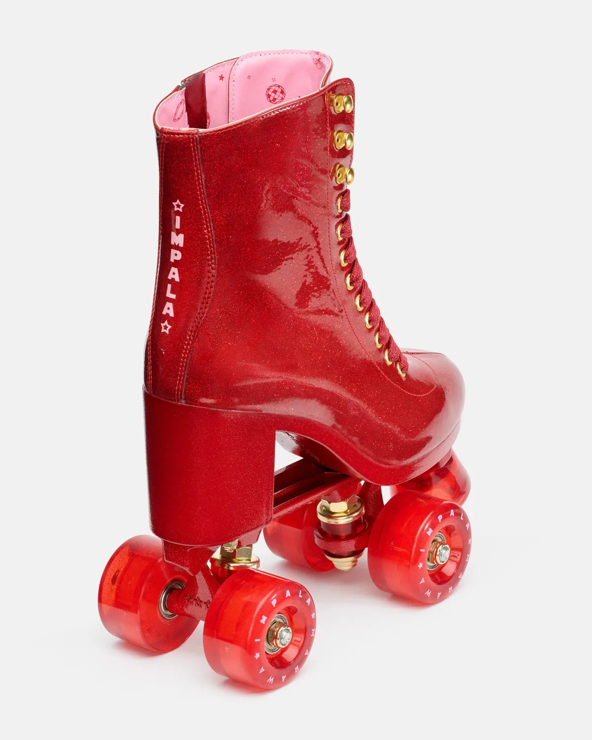 Impala Marawa High Heel rulleskøjter Red Glitter LED
