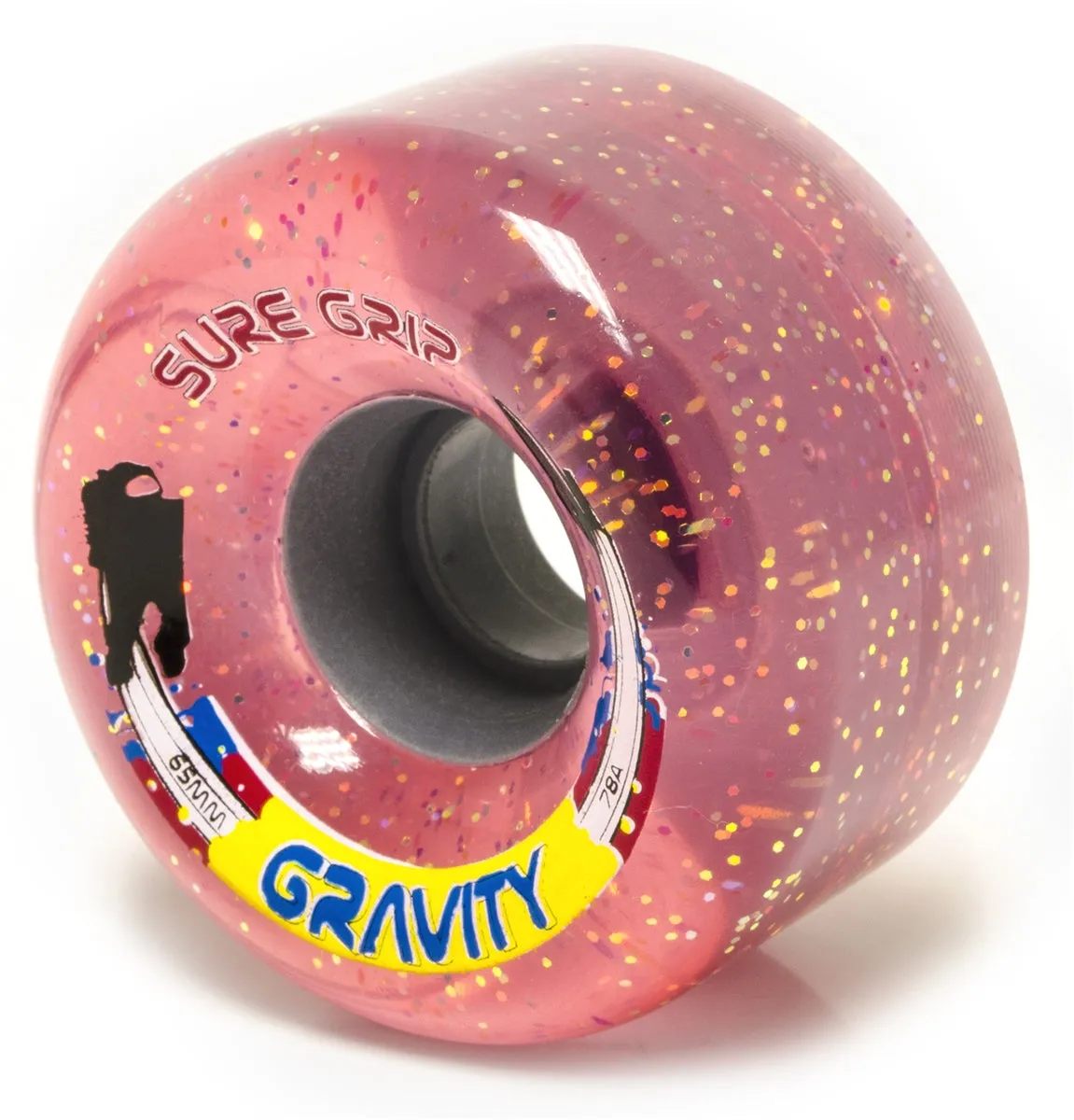 Sure-Grip Gravity hjul blue glitter 65mm 8-pak