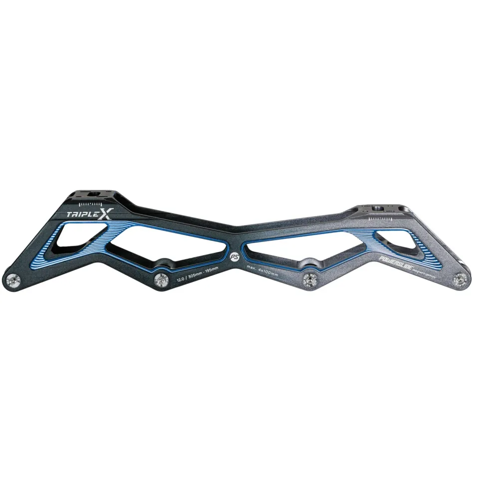 Powerslide Triple X5 12.0 4x100 ramme sort blå 195