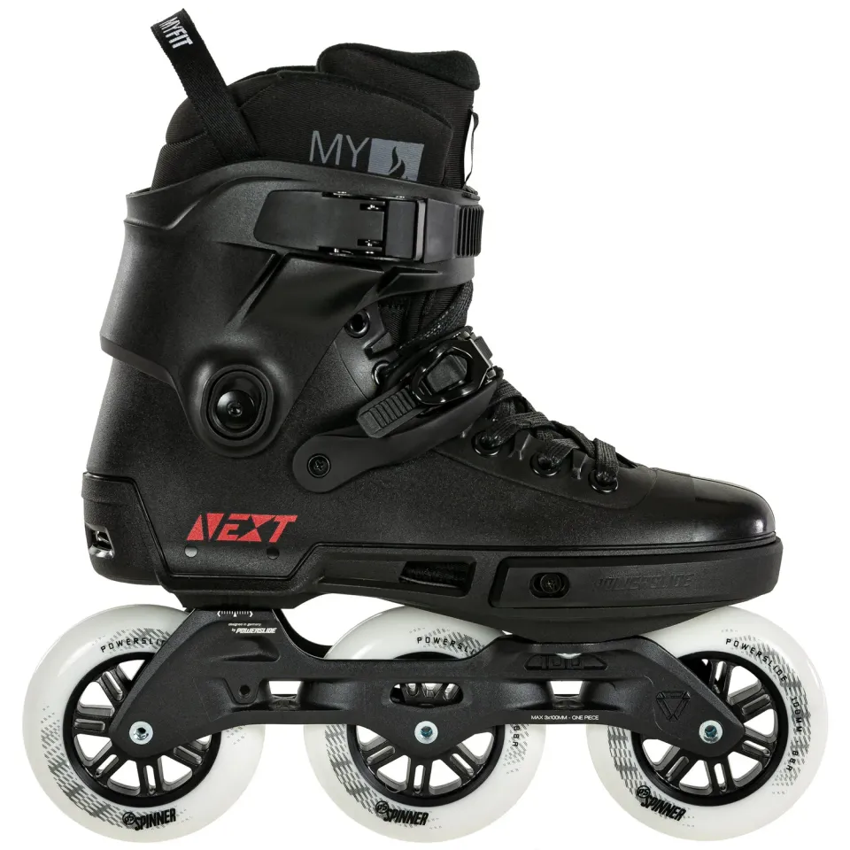 Powerslide Next Core Black 100 rulleskøjter sort 3-hjulet city