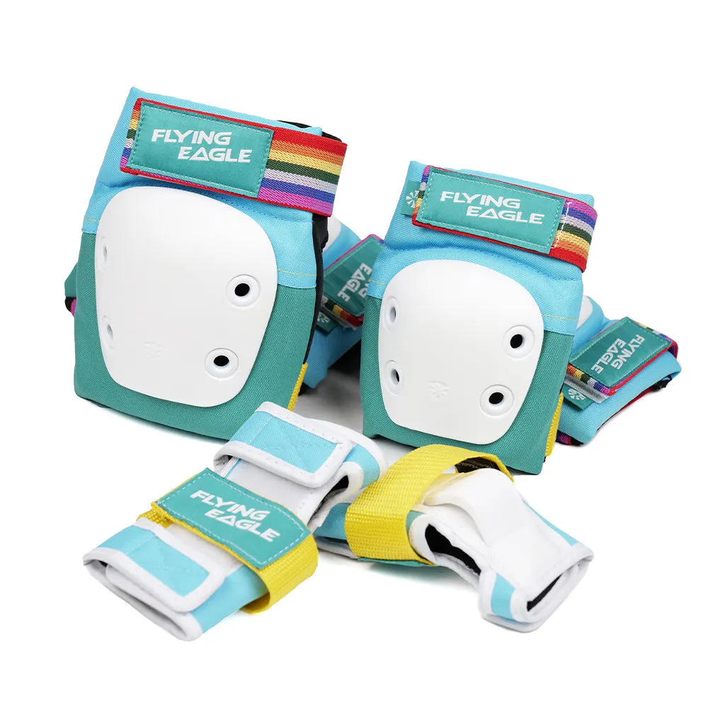 Flying Eagle Valiant Pro Jr beskyttelsessæt Rainbow Blue M