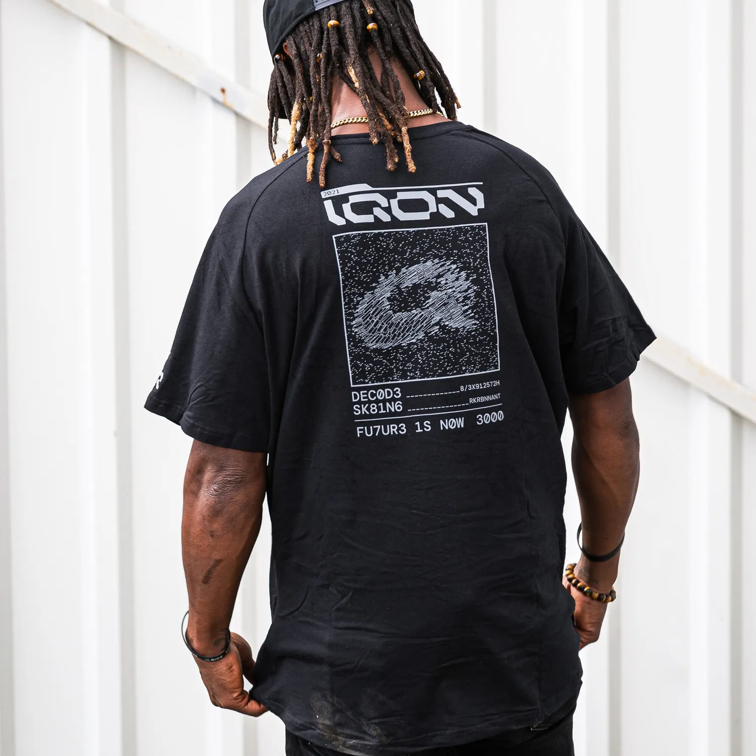IQON Explore T-Shirt Q bomuld sort M løs pasform