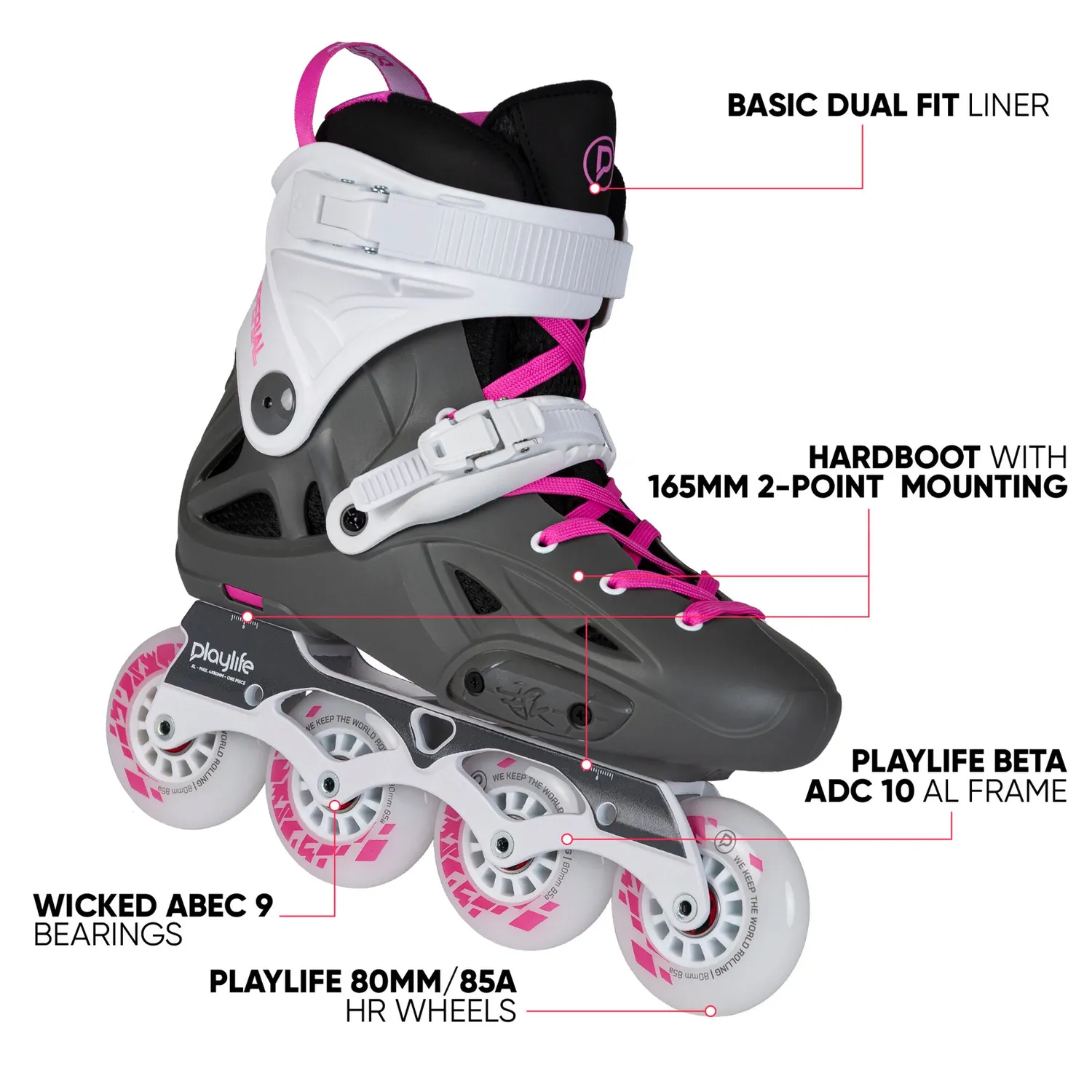 Powerslide Imperial 80 inliners fuchsia