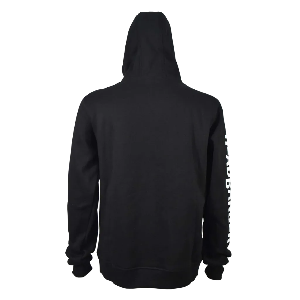 Headbanger Hoodie hættetrøje sort L logo bomuld