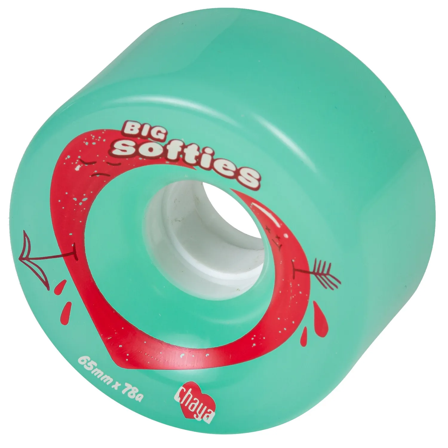 Chaya Big Softies hjul Clear Teal 65mm 4-pak