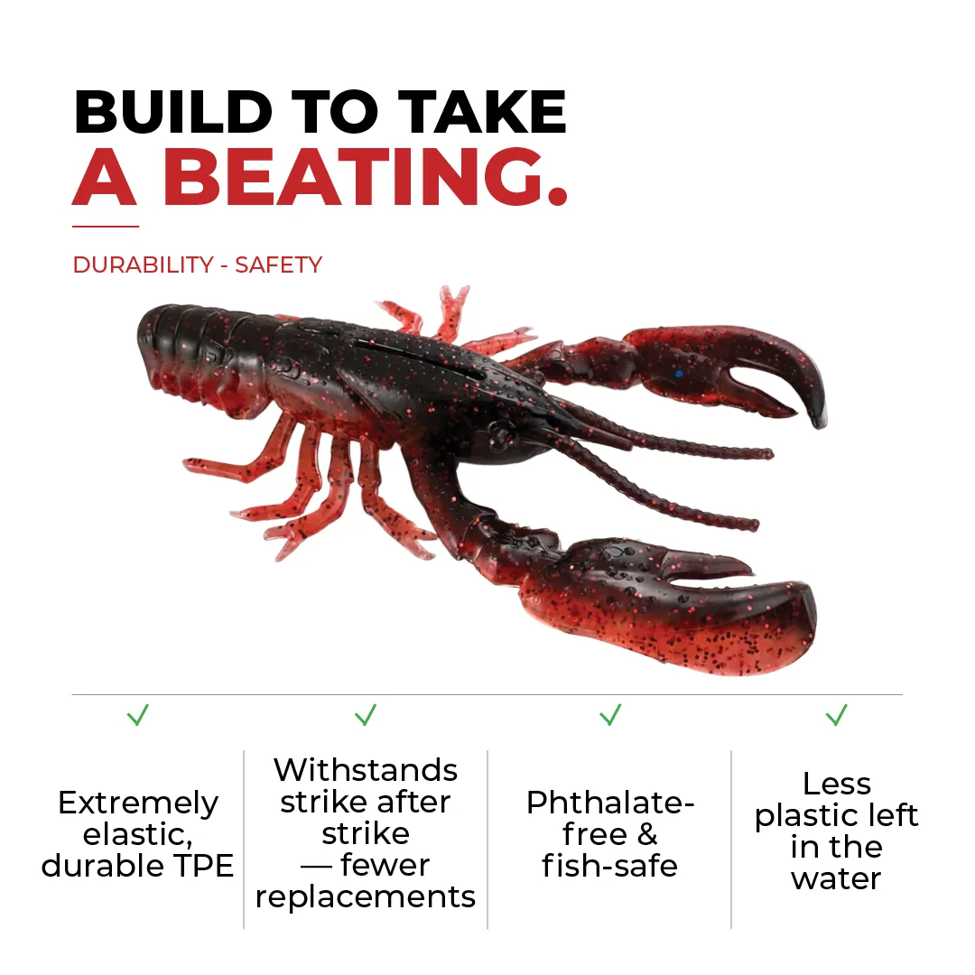 Headbanger RawCraw softbait 3" 5-pak Red Craw