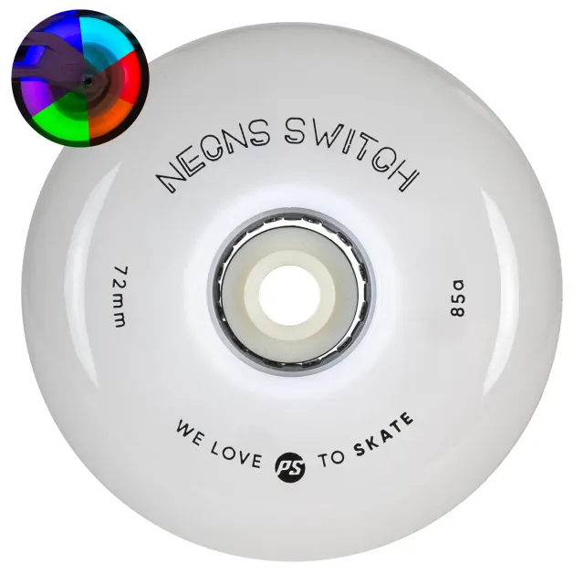 Powerslide Neons Switch LED hjul 72mm 4-pak lys