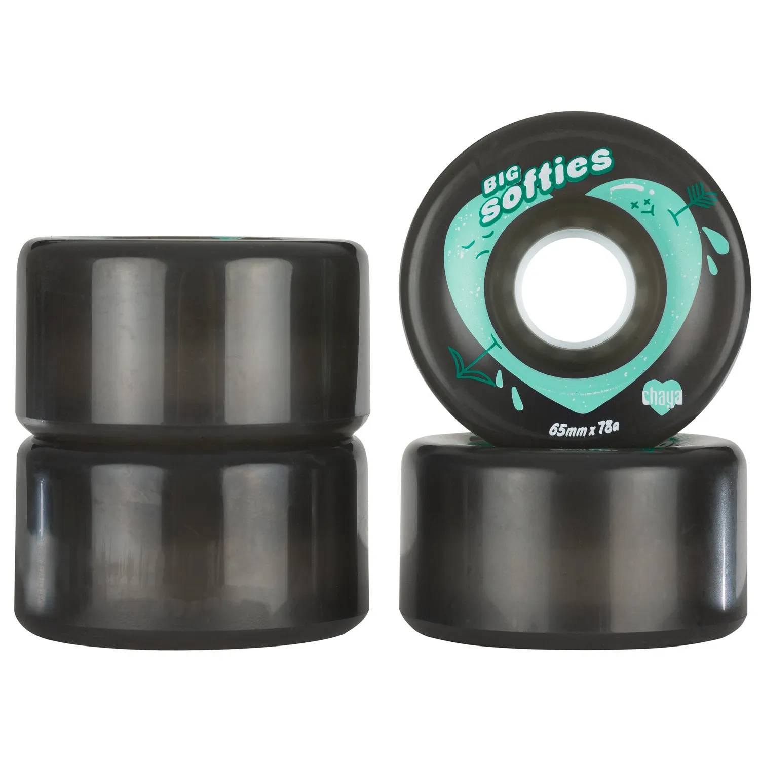 Chaya Big Softie`s Clear Black quad-hjul 4-pak 65mm