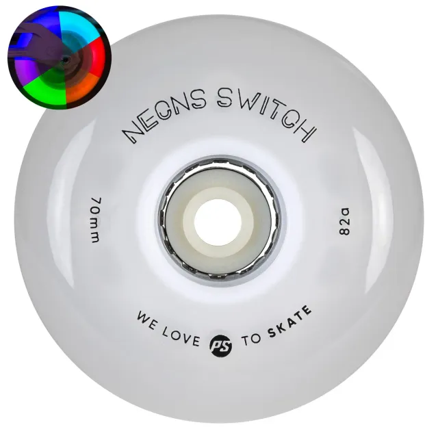 Powerslide Neons Switch LED inliner hjul 70mm 4-pak