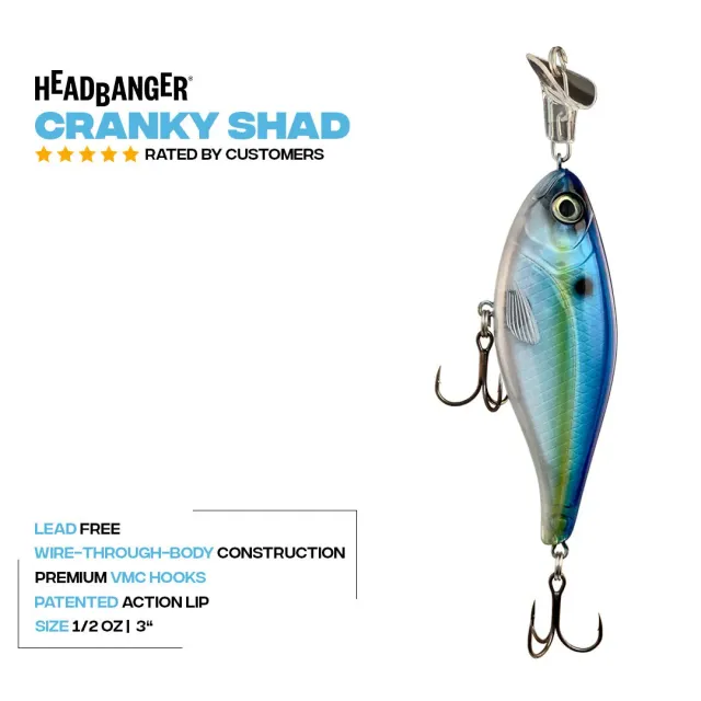 Headbanger Cranky Shad 3" wobler Sexy Shad lavfrekvent
