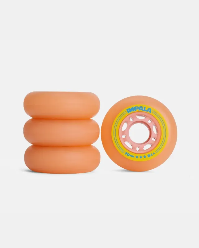 Impala Inline Wheel 70mm hjul pink gul 4-pak