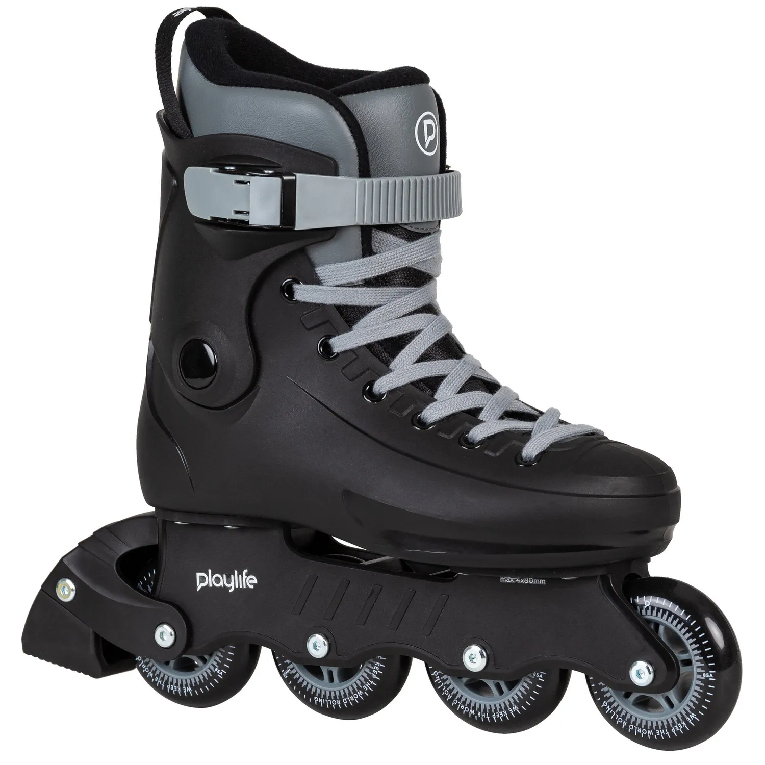 Playlife Rave Black 80 fitness rulleskøjter sort 4x80