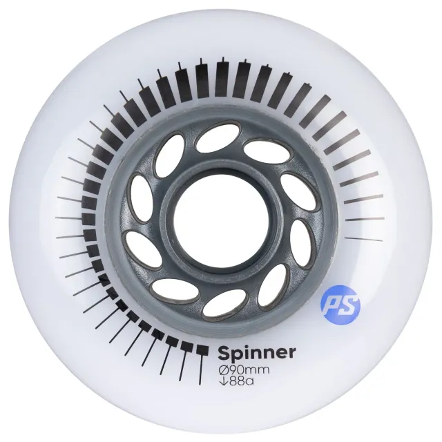 Powerslide Spinner skatehjul 90mm-88A White 4-pak rund profil