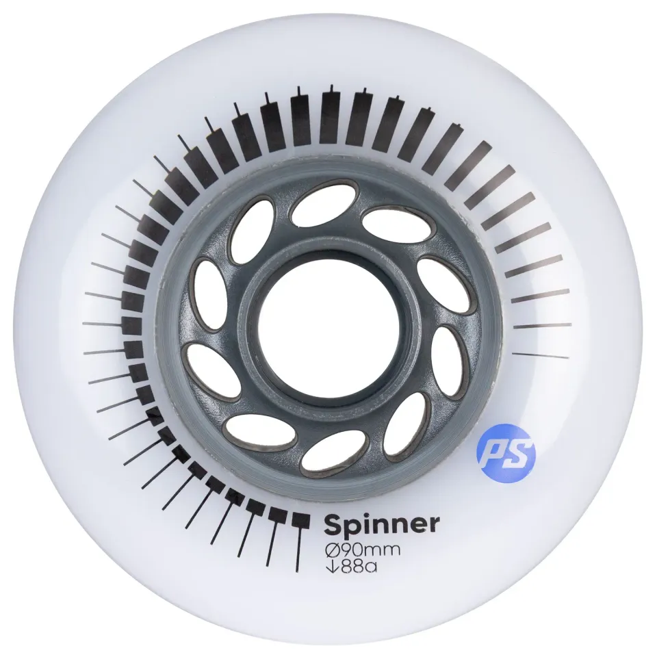 Powerslide Spinner skatehjul 90mm-88A White 4-pak rund profil