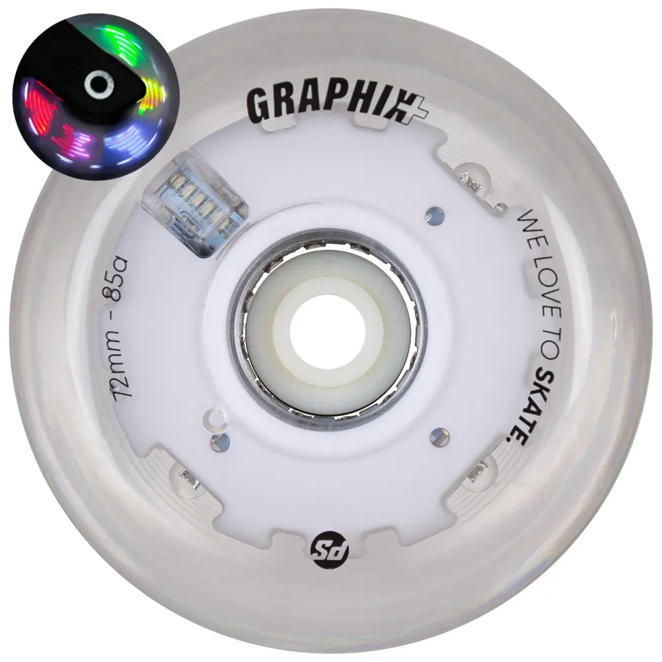 Powerslide Graphix Plus LED-hjul 72 mm 85A