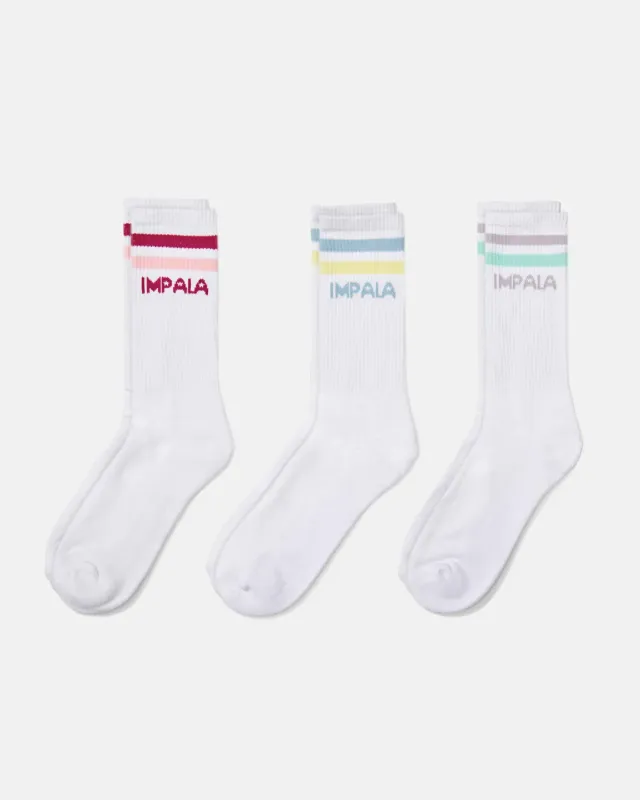 Impala Stripe Sock 3pk strømper Pastel 3-pak økologisk