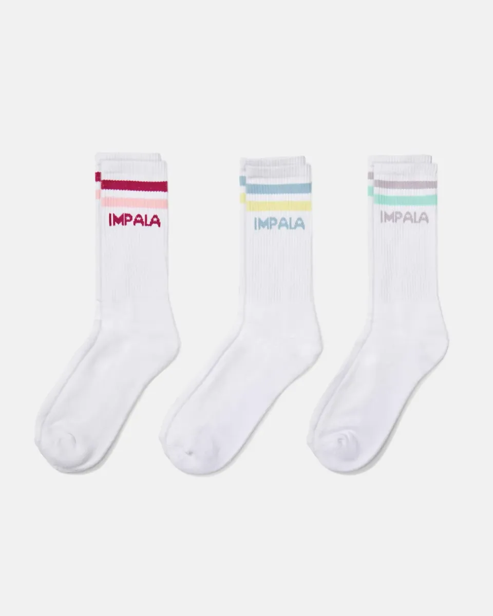 Impala Stripe Sock 3pk strømper Pastel 3-pak økologisk