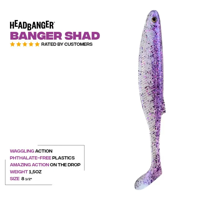 Headbanger BangerShad 8-1/2" gummiagn Cisco stor geddeprofil