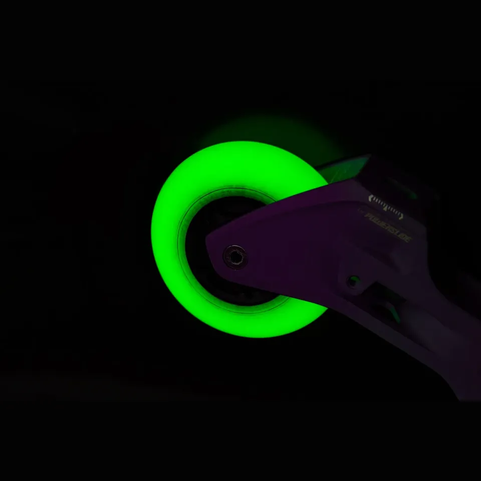 Powerslide Neons 80mm 85A LED-hjul 4-pak grøn
