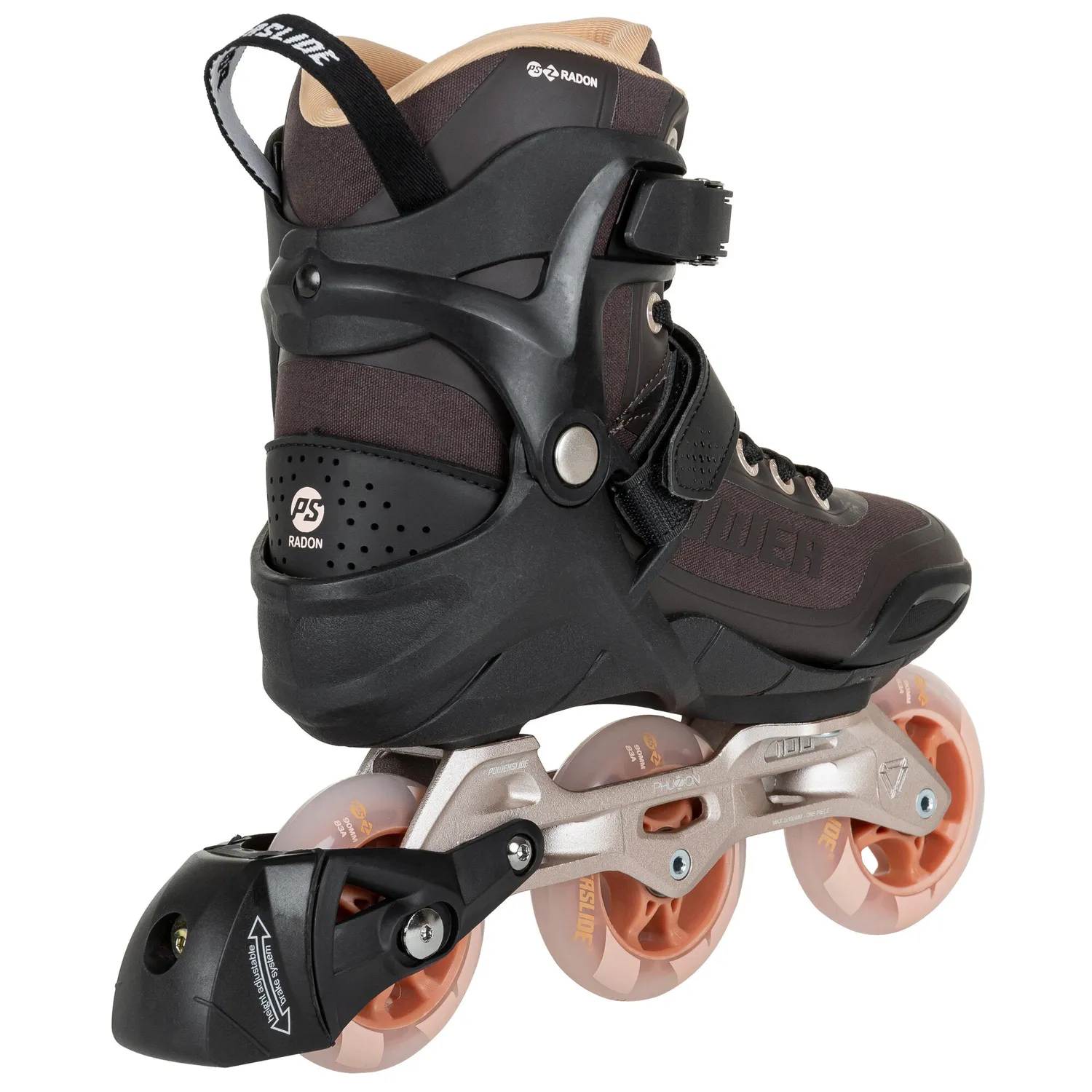 Powerslide Phuzion Radon Bronze 90 rulleskøjter sort 90mm