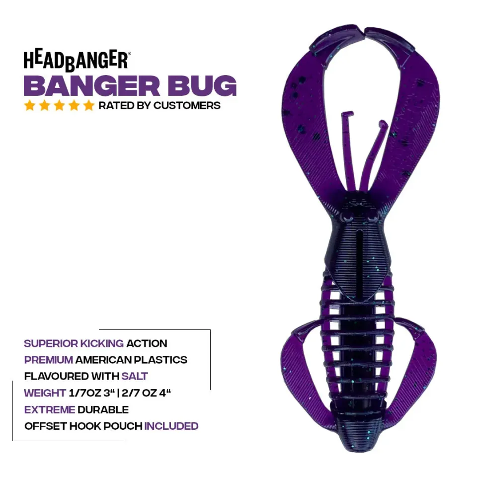 Headbanger BangerBug 4 jighaler Green Pumpkin 7-pak