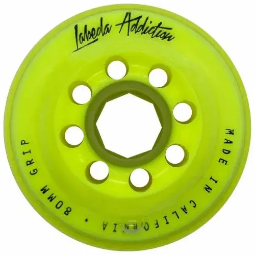 Labeda Addiction Grip rullehockeyhjul gul 76 mm hård
