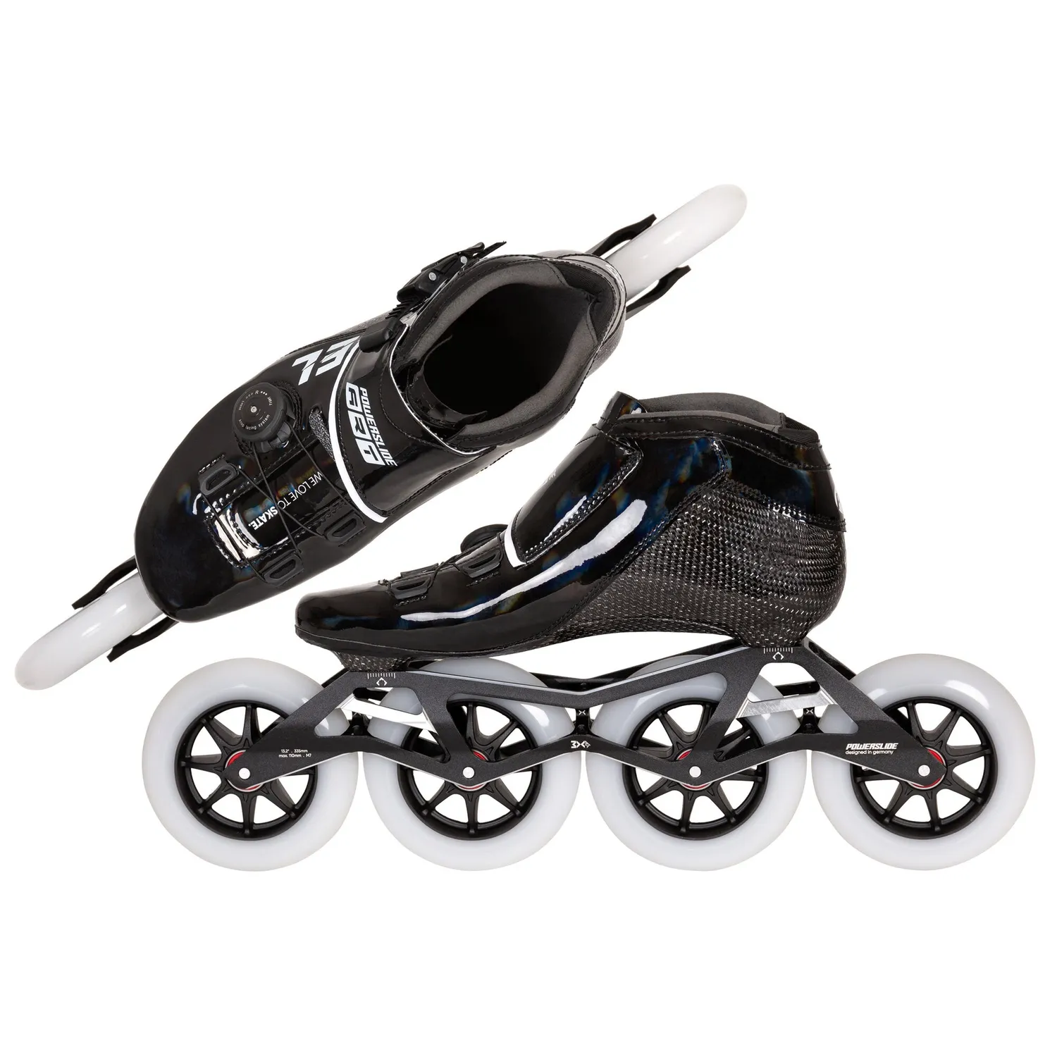 Powerslide Accel Black 110 rulleskøjter carbon 4x110