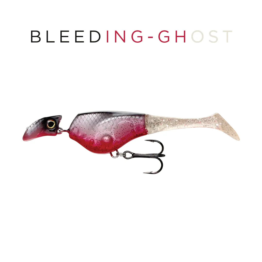 Headbanger Shad 4-1/2 swimbait Sinking Bleeding Ghost