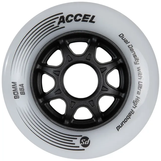 Powerslide ACCEL hjul 90mm/85A 8-pak grå UHR