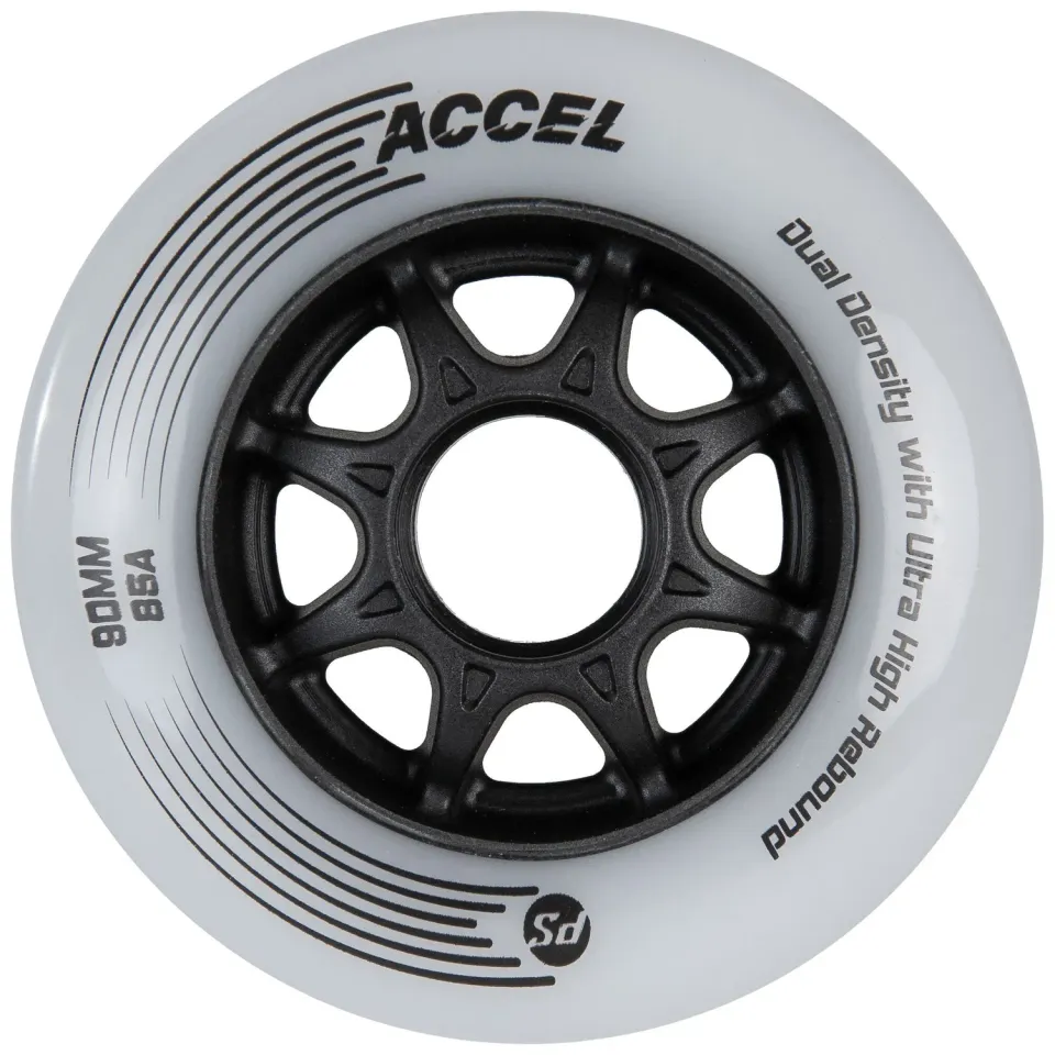Powerslide ACCEL hjul 90mm/85A 8-pak grå UHR
