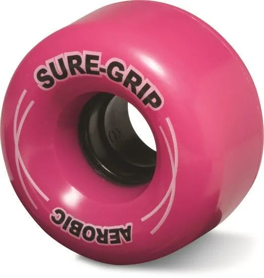 Sure-Grip Aerobic hjul 62mm 85A sort 8-pak