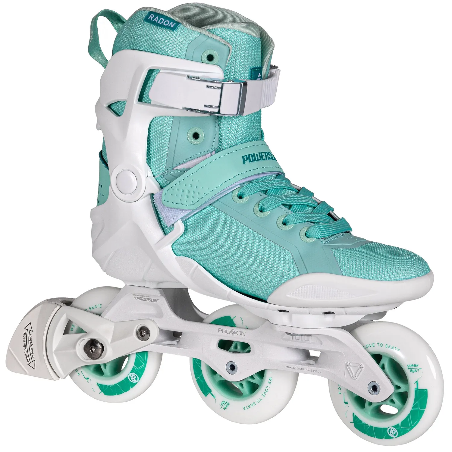 Powerslide Phuzion Radon 3x90 Lady rulleskøjter 38 EU hvid