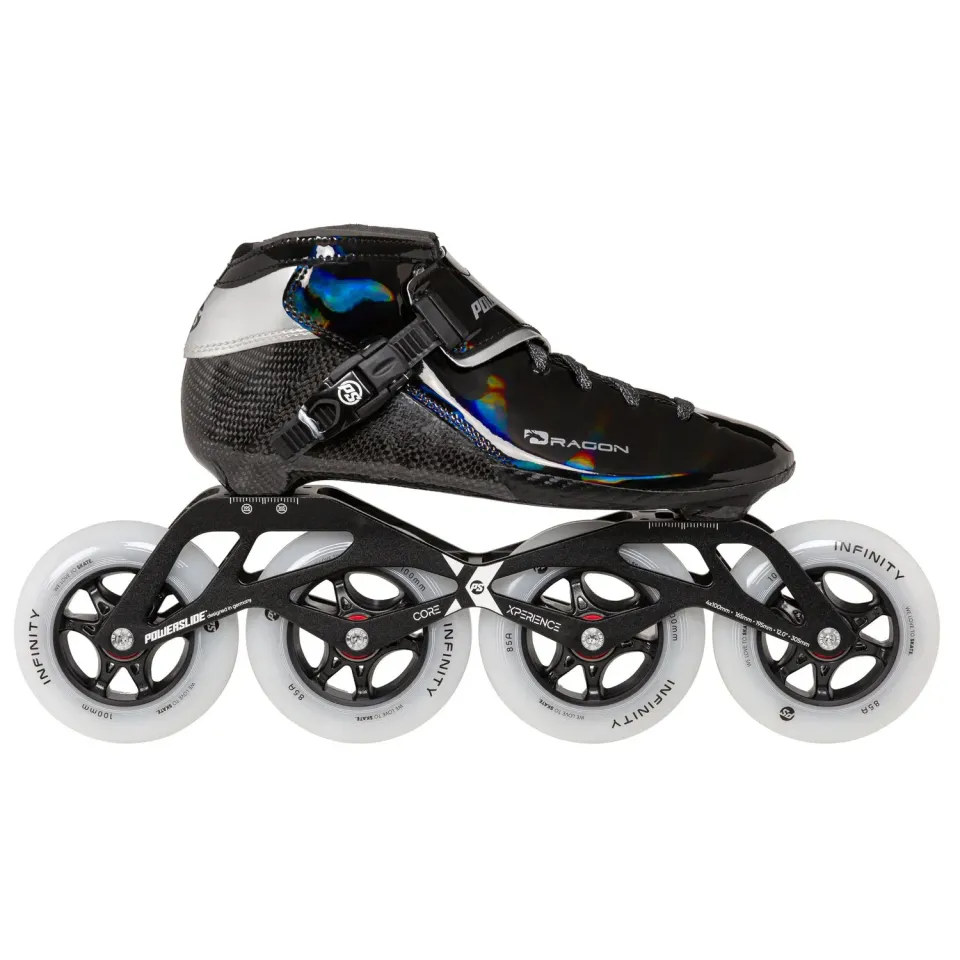 Powerslide Dragon Black 100 børnespeedskøjter 4x100 carbon