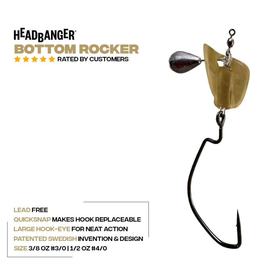Headbanger BottomRocker jighoved 3/0 Green Pumpkin