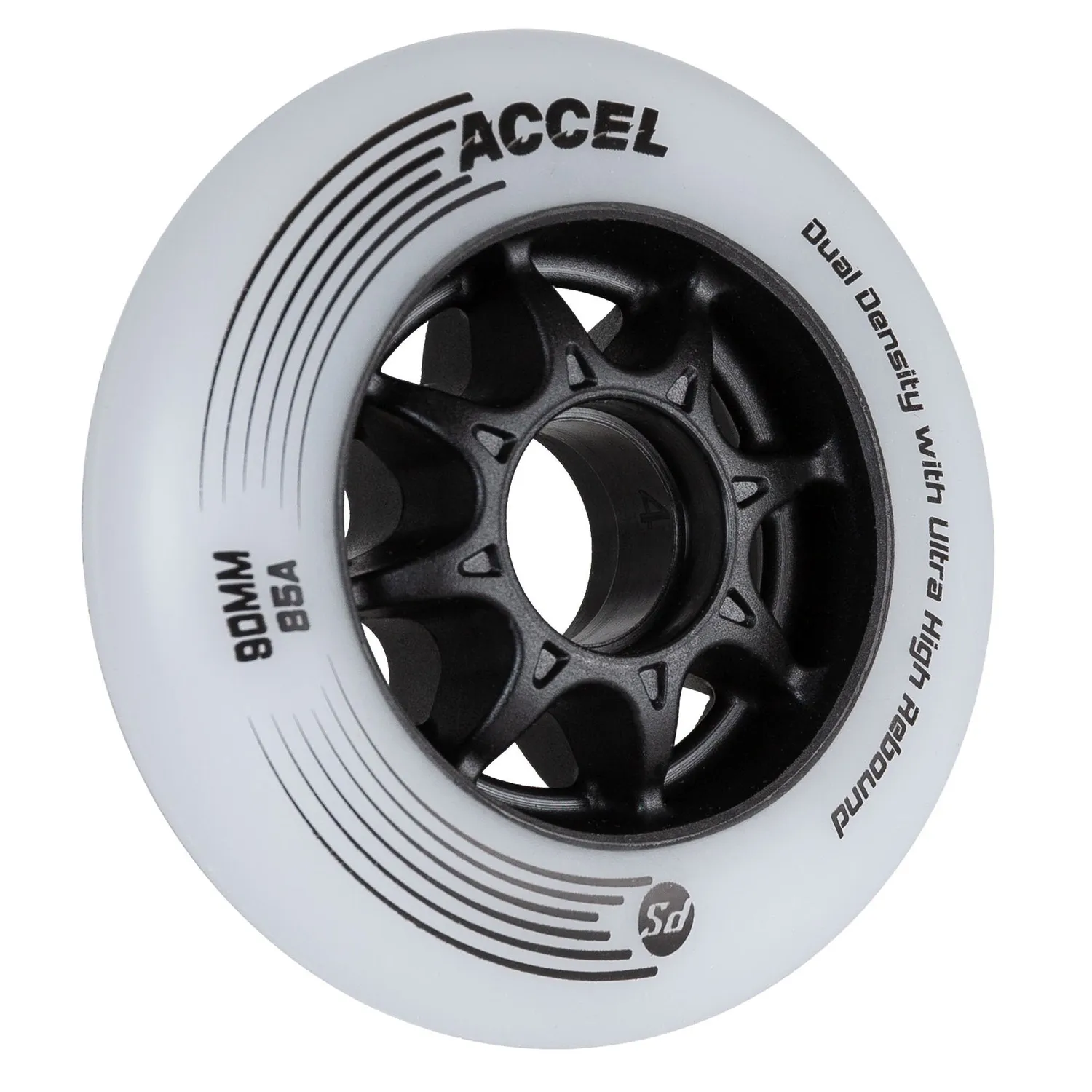 Powerslide ACCEL hjul 90mm/85A 8-pak grå UHR