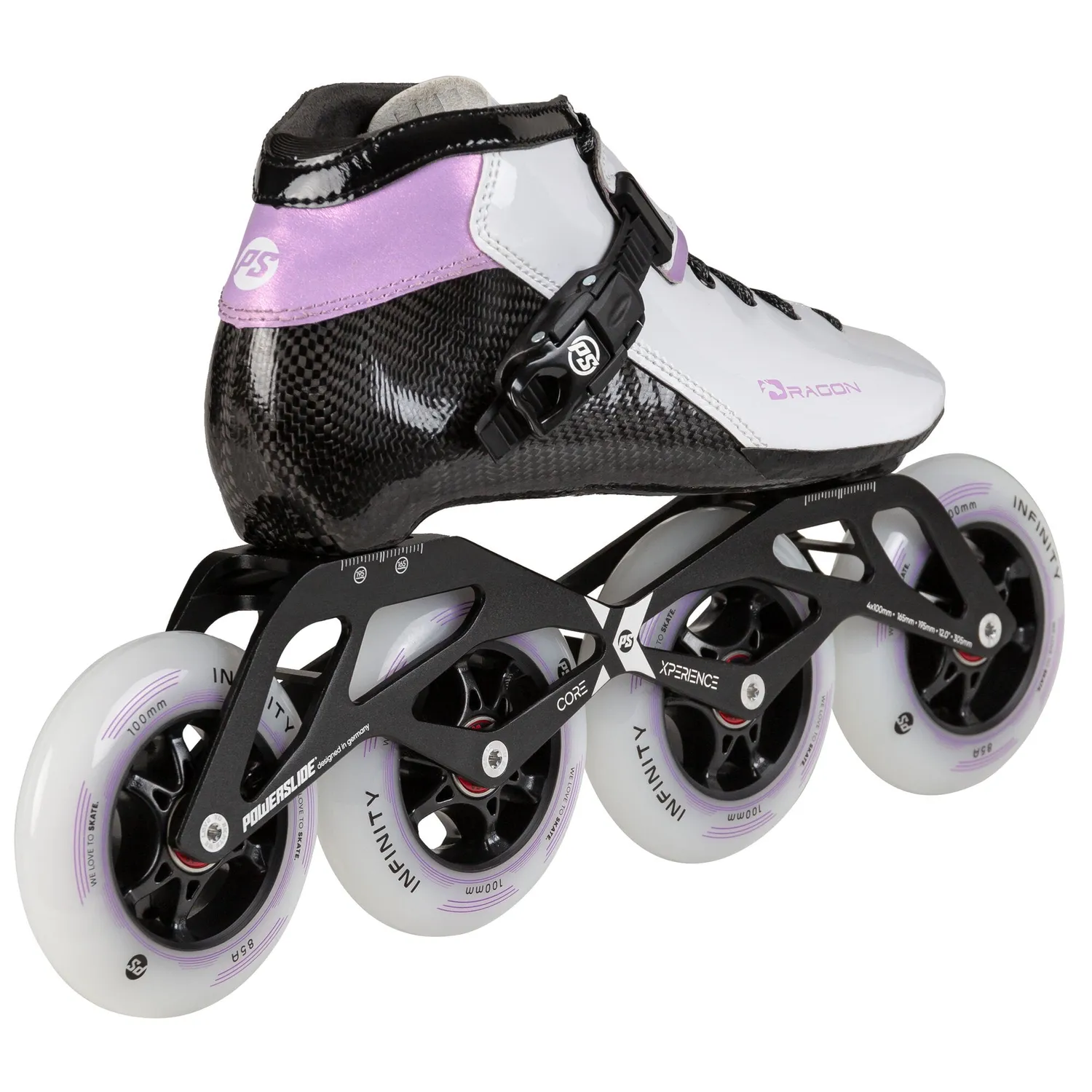 Powerslide Dragon 100 speedskøjter hvid 4x100 mm