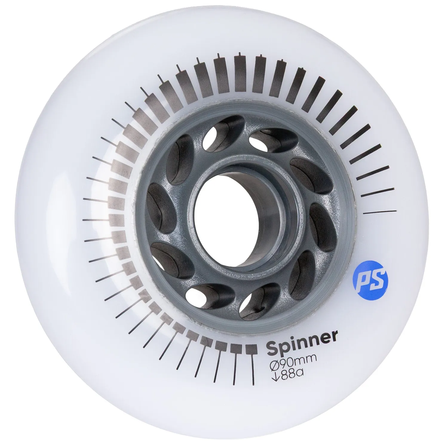 Powerslide Spinner skatehjul 90mm-88A White 4-pak rund profil
