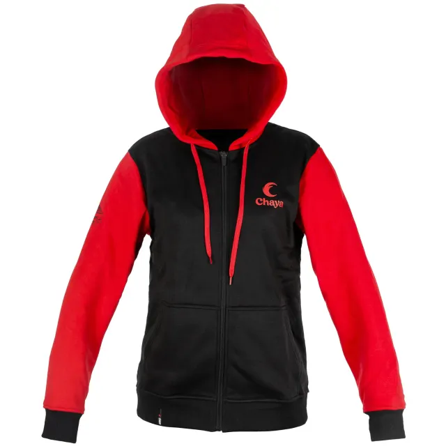 Chaya Logo Zip hættetrøje sort med lynlås