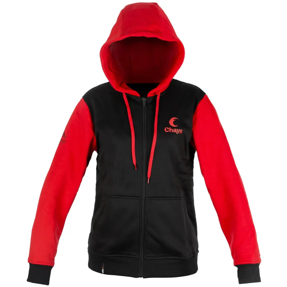 Chaya Logo Zip hættetrøje sort med lynlås