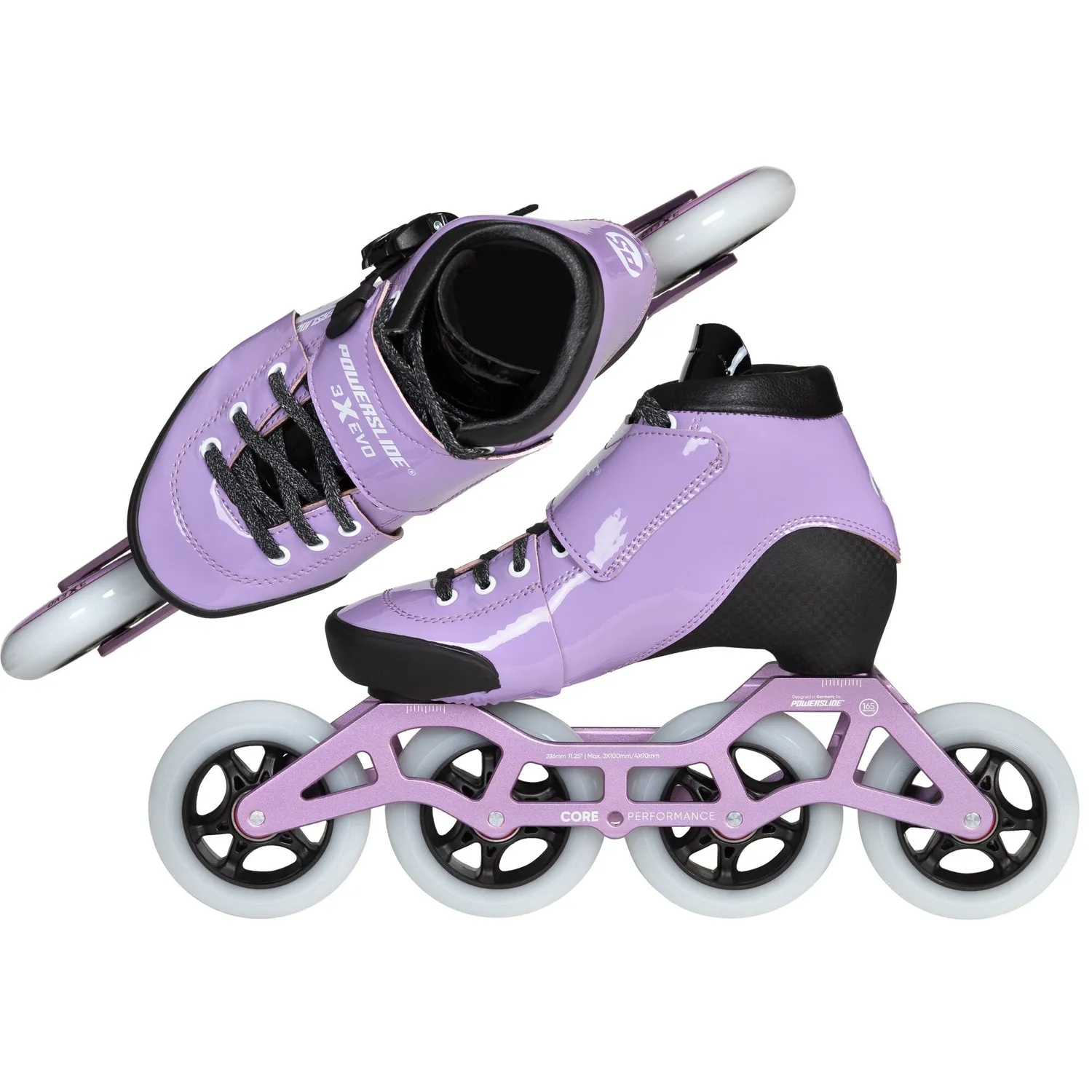 Powerslide 3X Evo justerbar speedskøjte lavender 4x84