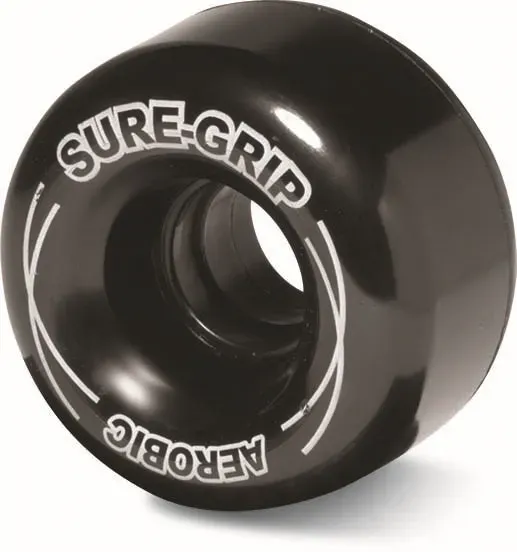Sure-Grip Aerobic hjul 62mm 85A sort 8-pak