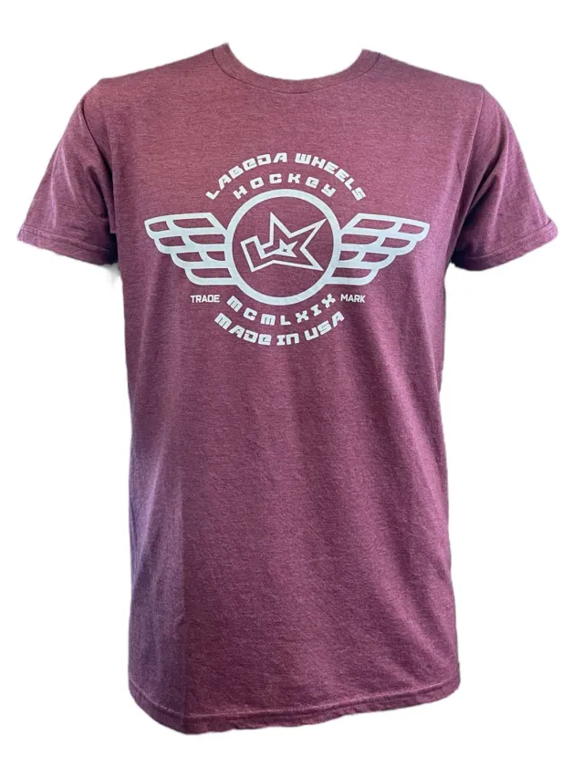 Labeda Wings Logo T-shirt burgundy heather bomuld